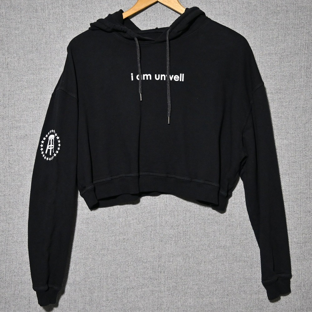 Barstool Chicks Cropped Hoodie Women I Am Unwell Call Her Daddy Large Black USA
